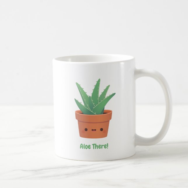 Mug Cute Aloe There Hello There Funky Greeting Pun (Droite)