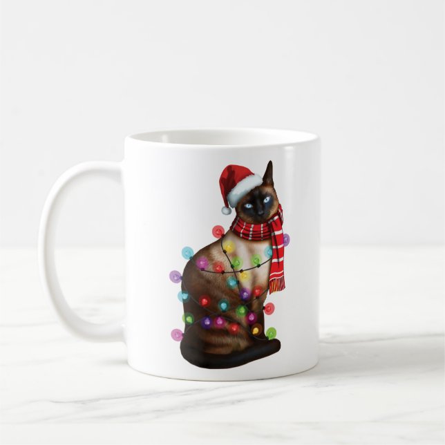 Mug Cute Amoureux des chats siamois Funny Noël cadeau  (Gauche)