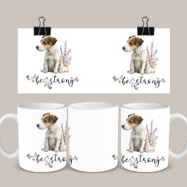 Mug Cute aquarelle Jack Russell Soyez forte calligraph