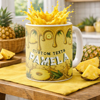 Mug Cute Art de goutte de fruit d'ananas Fête de jardi