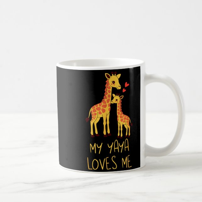 Mug Cute Baby Giraffe And Grandma My Yaya Loves Me  (Droite)