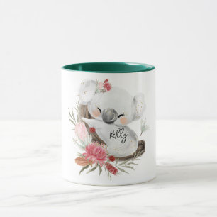 Mug Cute Baby Koala Gold Speckle Nom personnalisé