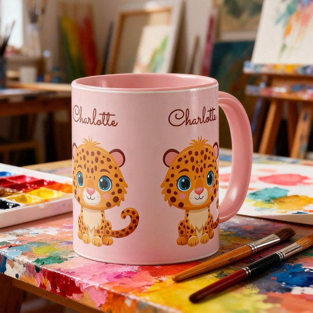 Mug Cute Baby Leopard Safari Animal Kids (Créateur téléchargé)