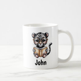 Mug Cute Baby Panther Reading a Book Custom