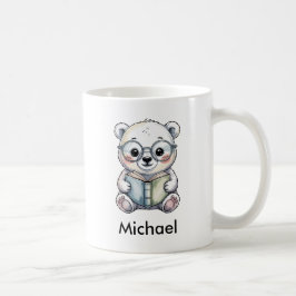 Mug Cute Baby Polar Bear Reading a Book