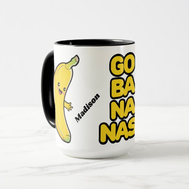 Mug Cute bananes nom personnalisé (Devant gauche)