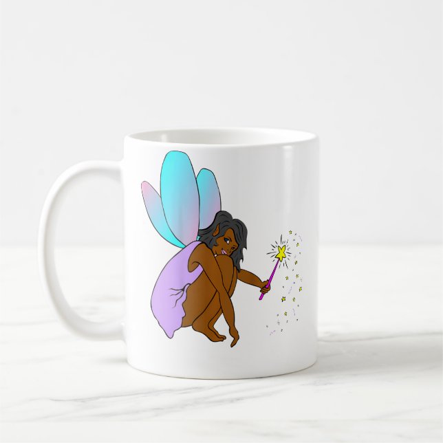 Mug Cute Black Girl Fairy Magic Empowerment Tee (Gauche)