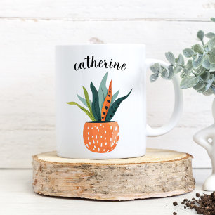 Mug Cute Boho Plante Posé Personnalisé