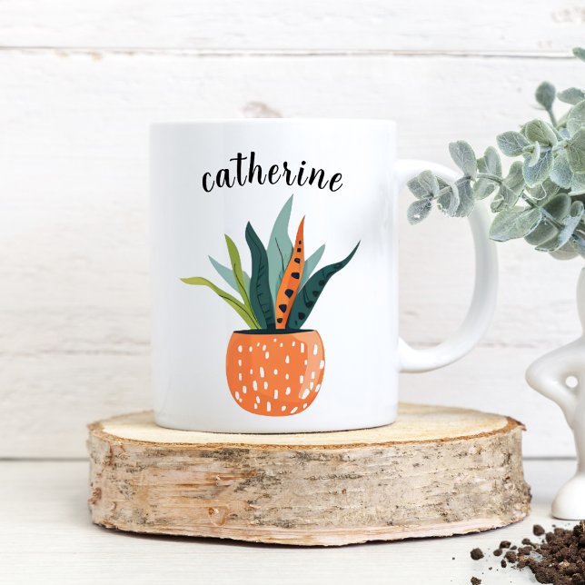 Mug Cute Boho Plante Posé Personnalisé (Créateur téléchargé)