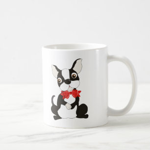 Mug Cute Boston Terrier dans la Cravate Red Bow
