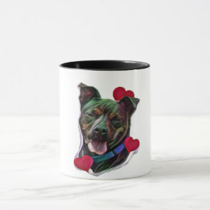 Mug Cute Brindle Pop Art Pit Bull Staffordshire Amour