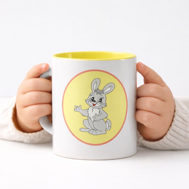 Mug Cute Bunny Cartoon for Toddlers – Kids Animal (Cute bunny cartoon for toddlers kids animal )