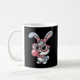 Mug Cute Bunny with Glasses Blowing Bubble Gum