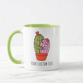 Mug Cute Cactus Couple Personnalisé Saint Valentin