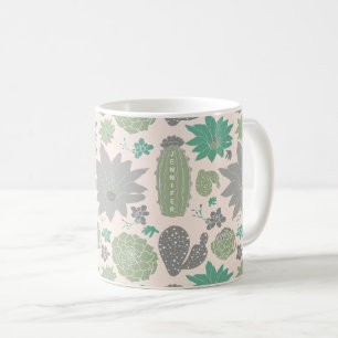 Mug Cute Cactus Peach Grey Succulents Et Nom