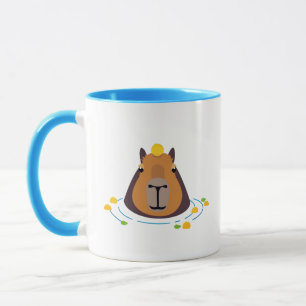 Mug Cute Capybara avec Oranges Natation