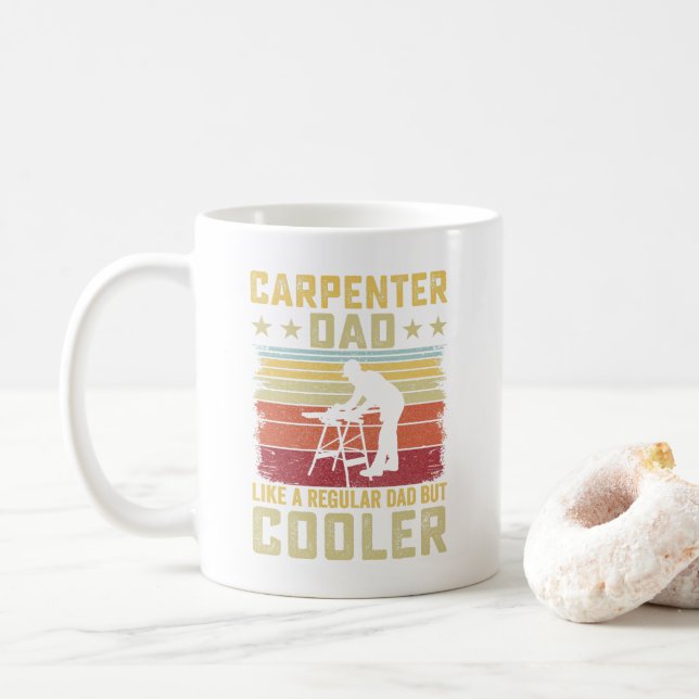 Mug Cute Carpenter Cool Papa Retro Cadeau (Avec donut)