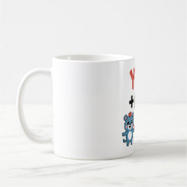 Mug Cute Cartoon Bears Love Formula: "You + Me = Heart