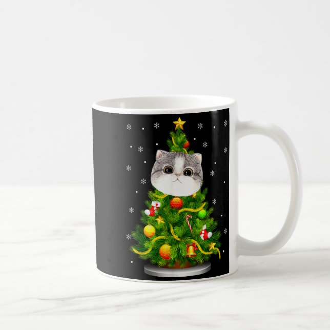 Mug Cute Cat Christmas Tree Holiday Cat Lovers Xmas Wo (Droite)