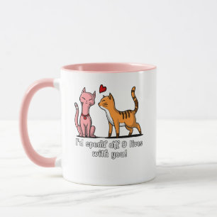 Mug Cute Cat Couple Funny Kittens Valentines Jour