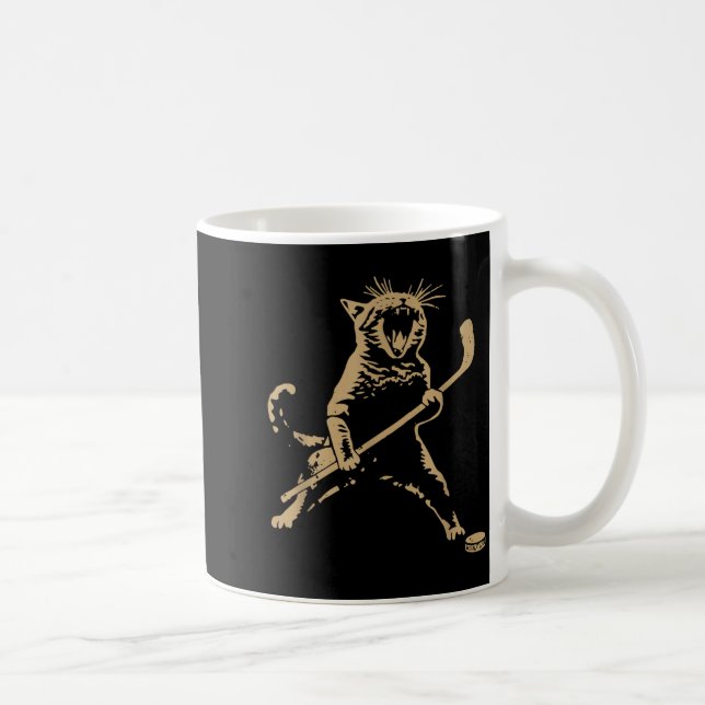 Mug Cute Cat Playing Ice Hockey Lover Player Funny  (Droite)