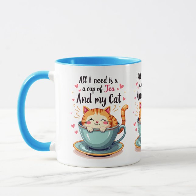 Mug Cute Chat en Teacup Kawaii Art Cosy (Gauche)