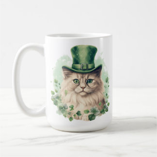 MUG CUTE CHAT FLUFFY HABILLÉ POUR JOUR DE LA SAINT PAT