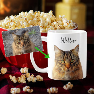 Mug Cute chat ou chien Photo personnalisée et nom Modè