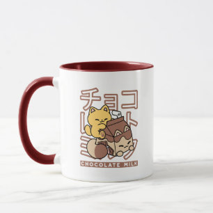 Mug Cute Chat Riding Chocolat Lait Carton Kawaii Art