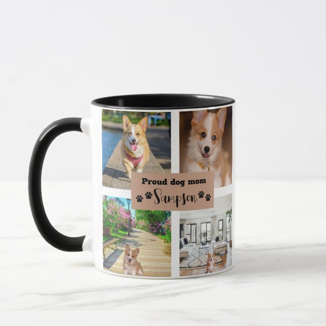 Mug Cute Chien Maman Photo personnalisée (Gauche)