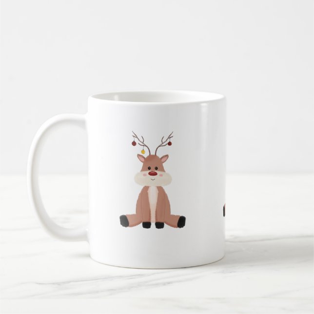 Mug Cute Christmas Reindeer (Gauche)