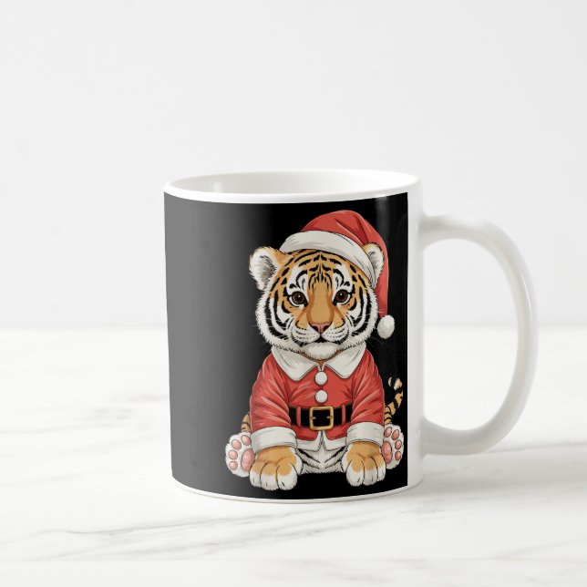 Mug Cute Christmas Tiger Santa Safari Animal  (Droite)
