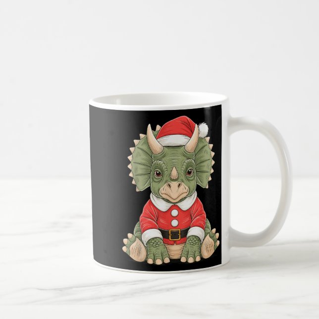 Mug Cute Christmas Triceratops Santa Dinosaur  (Droite)