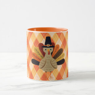 Mug Cute, classique/vintage Thanksgiving Turquie