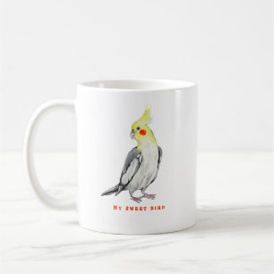 Mug Cute Cockatiel Aquarelle Parrot.