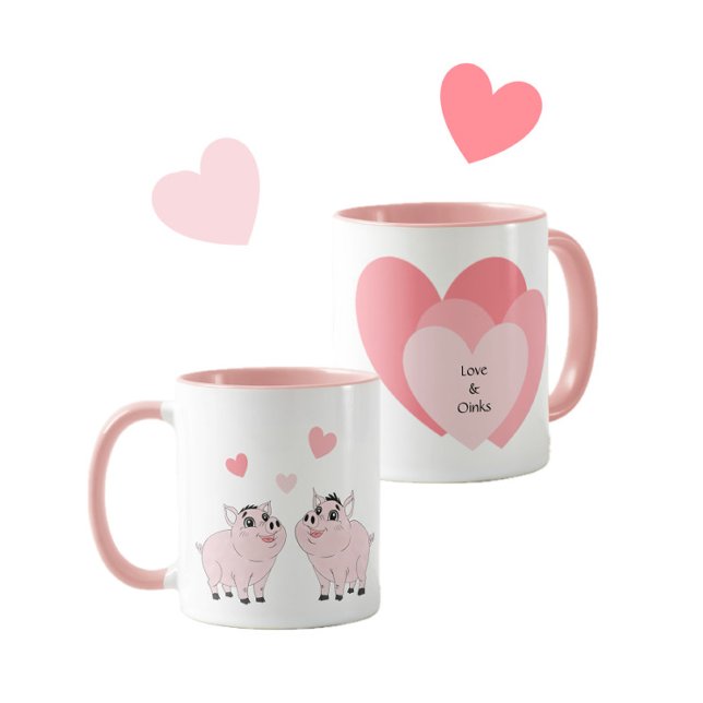 Mug Cute couple of pink piggy (Créateur téléchargé)