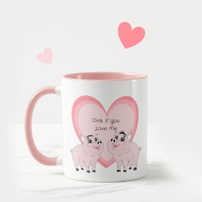 Mug Cute couple of pink piggy (Créateur téléchargé)