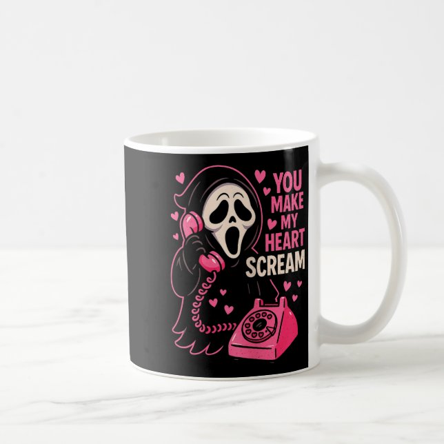 Mug Cute Creepy Horror Make My Heart Scream Valentine’ (Droite)
