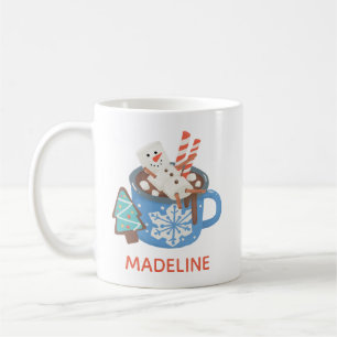 Mug Cute Custom Snowman Nom personnalisé Cocoa