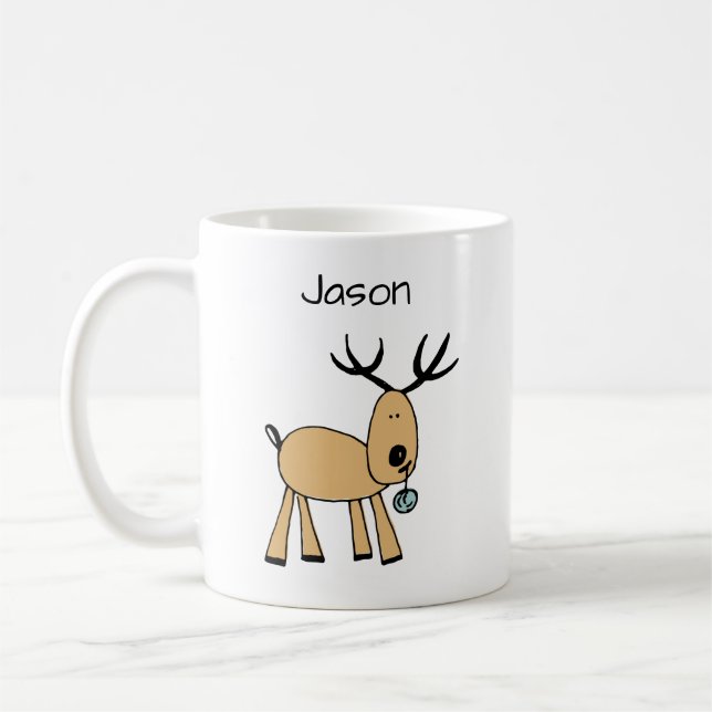 Mug Cute Deer Ajoute Votre Nom (Gauche)