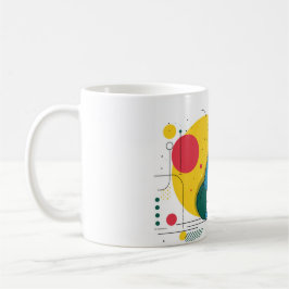 Mug Cute dog sits in colorful art space