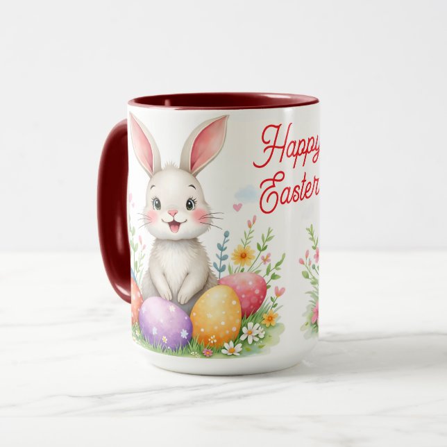 Mug Cute Easter Bunny And Eggs Modern Collection (Devant gauche)