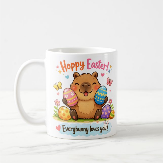 Mug Cute Easter Capybara Eggs  (Gauche)