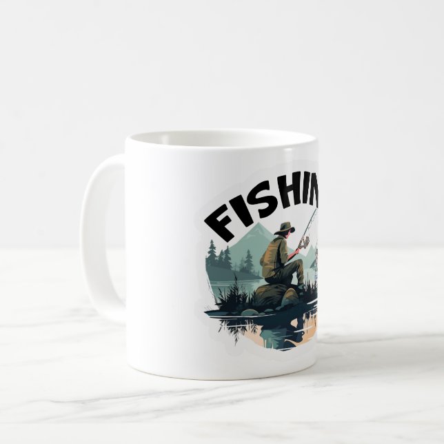 Mug Cute Fisherman Fishing Camp Voyage (Devant gauche)