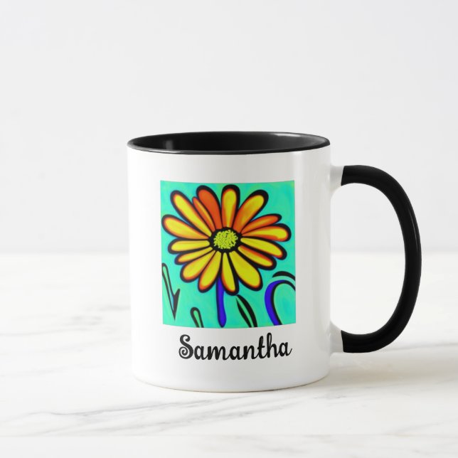 Mug Cute Floral Nom personnalisé Fleur Boug esthétique (Droite)