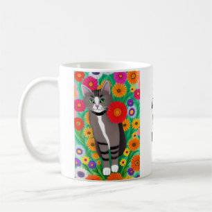 Mug Cute Folk Art Chat   Juste une fille qui aime les 