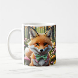 Mug Cute Fox avec arc vert et rose