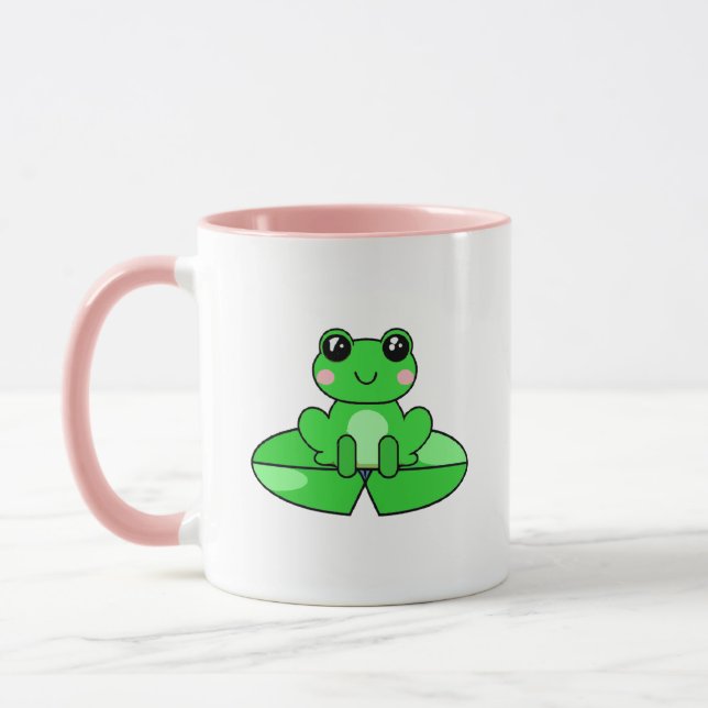 Mug Cute Frog personnalisé | Nom dans le coeur (Gauche)