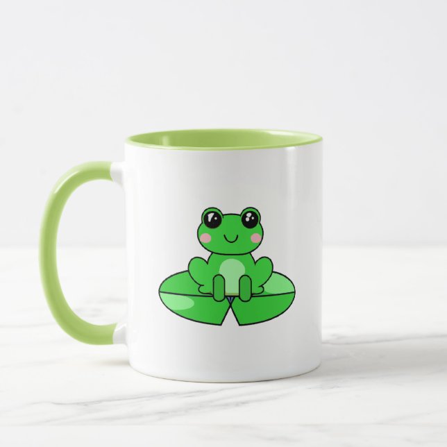 Mug Cute Frog personnalisé | Nom dans le coeur (Gauche)