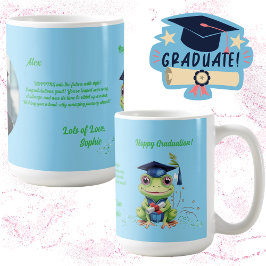 Mug Cute Funny Frog Message photo Graduation Cadeau